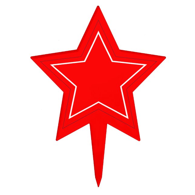 Red Star Cake Pick (Front)