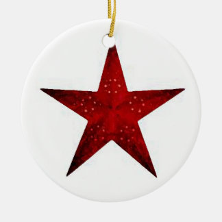 Red Star Ceramic Ornament