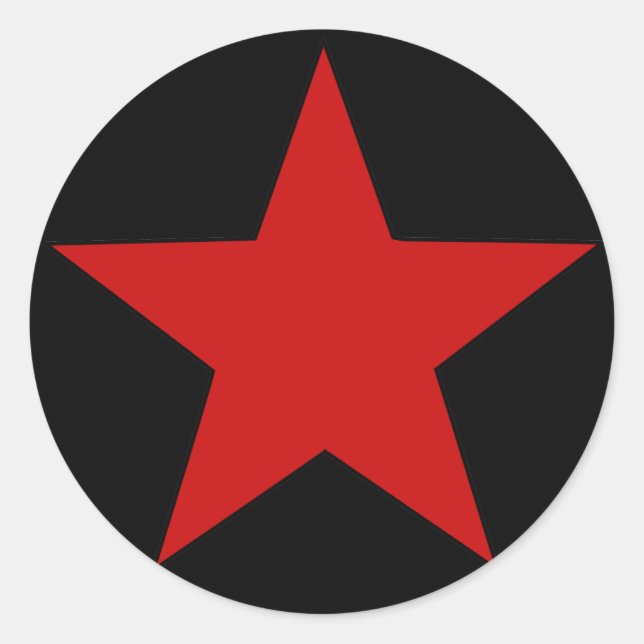 Red Star Classic Round Sticker (Front)