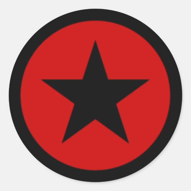 Red Star Classic Round Sticker (Front)