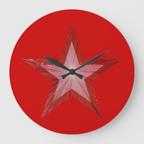 Red Star clock round red