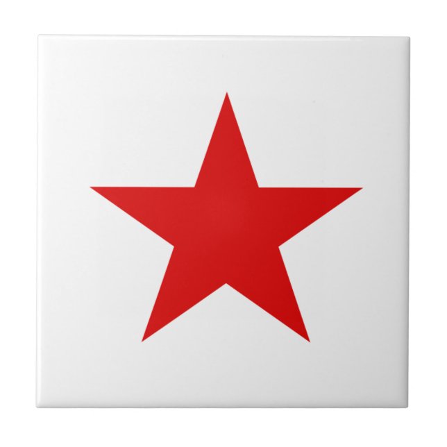 Red Star Communist Ceramic Tile (Front)