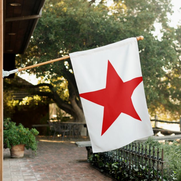 Red Star Communist House Flag Zazzle
