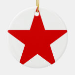 Red Star Communist Socialist Ceramic Ornament at Zazzle