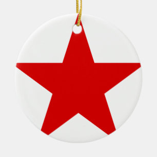 Red Star Communist Socialist Ceramic Ornament