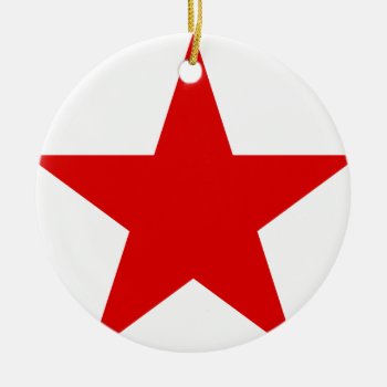 Red Star Communist Socialist Ceramic Ornament by ZazzleArt2015 at Zazzle