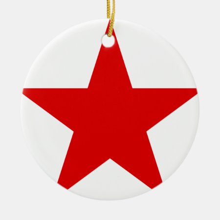 Red Star Communist Socialist Ceramic Ornament