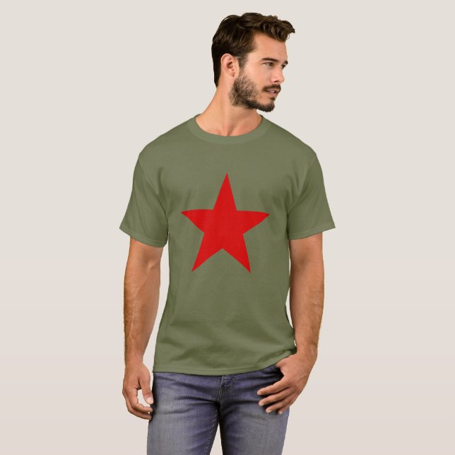 Red Star Communist Socialist China Chinese Left T-Shirt (Front Full)