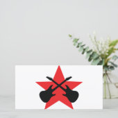 Red Star crossed guitars (Standing Front)
