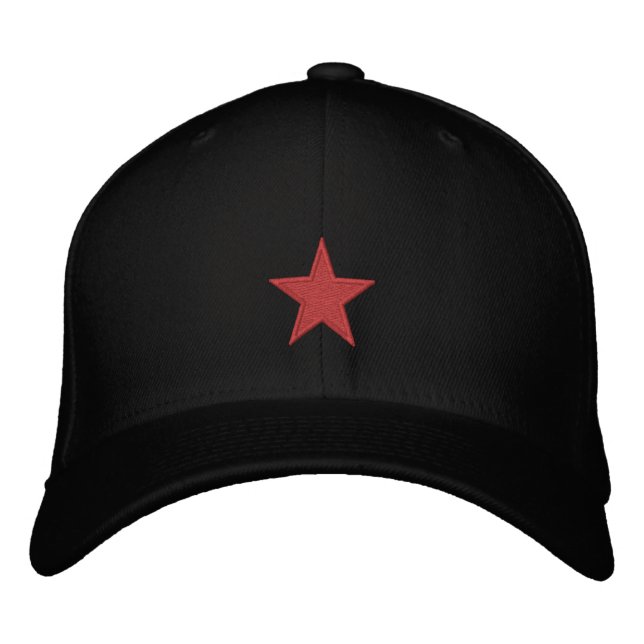 Red Star Embroidered Baseball Hat (Front)