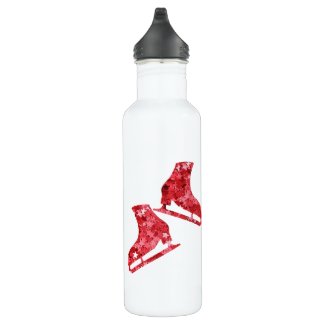 Red star figure skating coach stainless steel water bottle