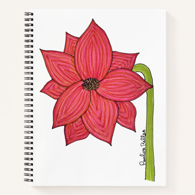 Red Star Flower Notebook (Front)