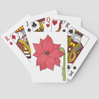 Red Star Flower Poker Cards