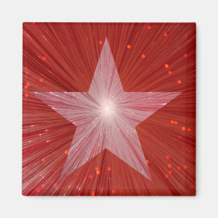 Red Star fridge magnet square