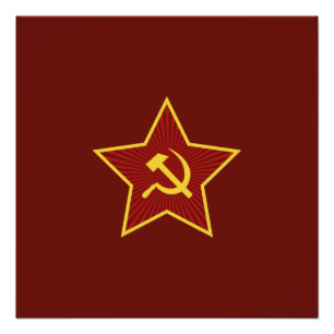 Red Star Hammer and Sickle Posters