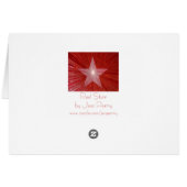 Red Star 'Happy Birthday' text greetings card (Back Horizontal)