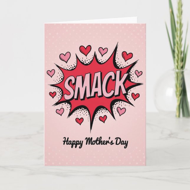 Red Star Hearts Mothers Day Card (Front)