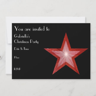 Red Star invitation front text black