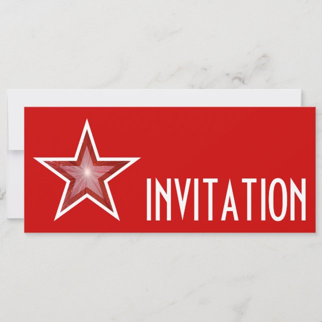 Red Star 'INVITATION' red long Invitation (Front)