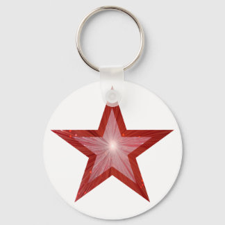 Red Star keychain white
