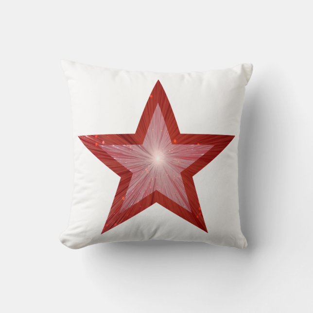 Red Star large & small throw pillow square white (Front)