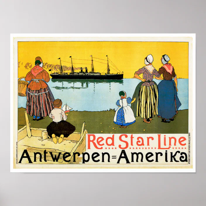 4131.Red Star Line.Antwerpen Amerika ad.POSTER.Home School Office art decor 