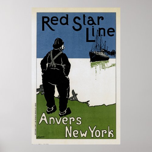 Red Star Line  Anvers_New York Poster