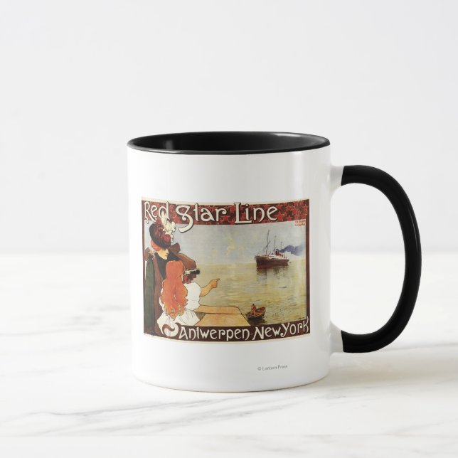 Red Star Line Cruises to New York Promo Poster Mug (Right)