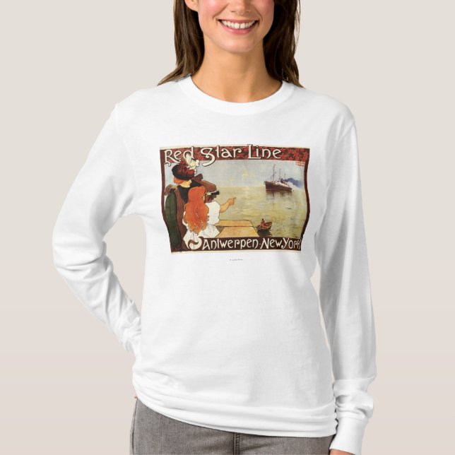Red Star Line Cruises to New York Promo Poster T-Shirt (Front)