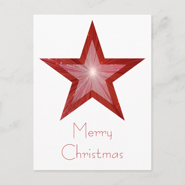 Red Star 'Merry Christmas' postcard white (Front)