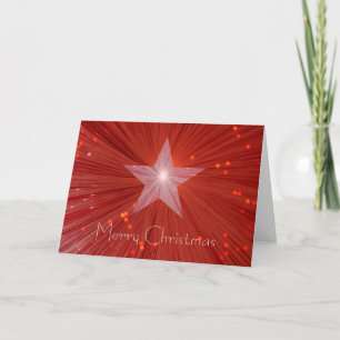 Red Star 'Merry Christmas' text greetings card