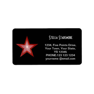 Red Star 'Name' text label black