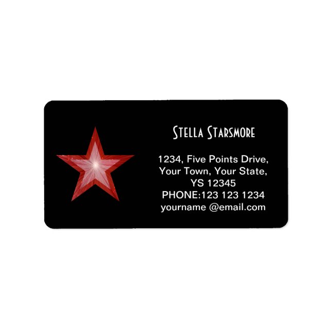 Red Star 'Name' text label black (Front)