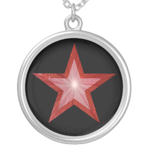 Red Star necklace black