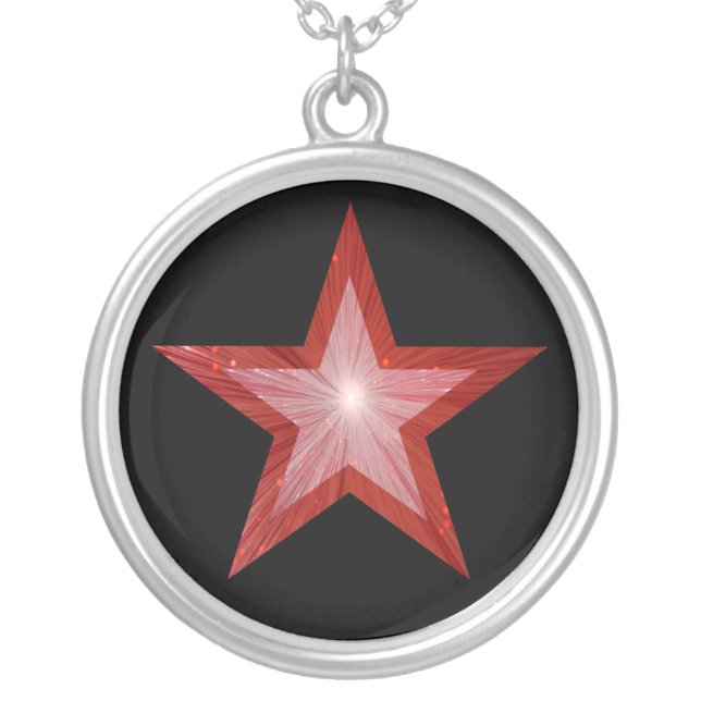 Red Star necklace black (Front)