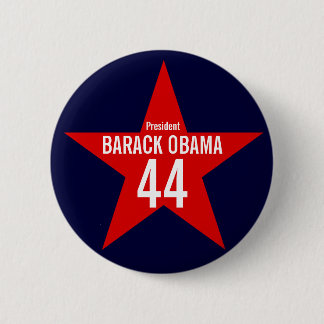 RED STAR OBAMA BUTTON