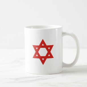 Red Star Of David, Israel flag Coffee Mug