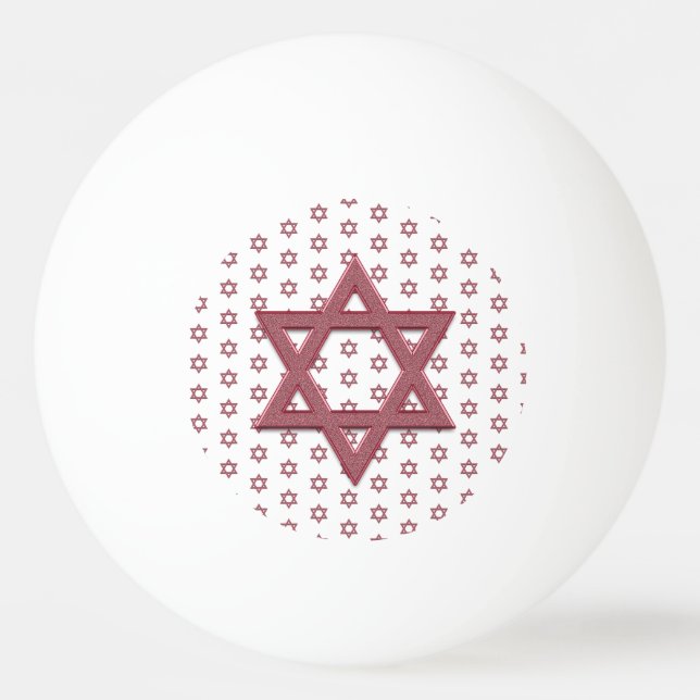 Red Star of David Seamless Ping Pong Ball (Front)