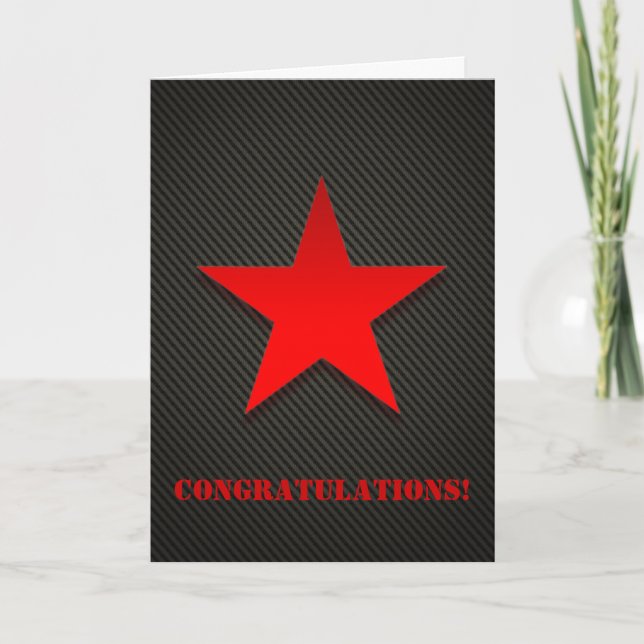 Red Star on Black Carbon Fiber Card (Front)