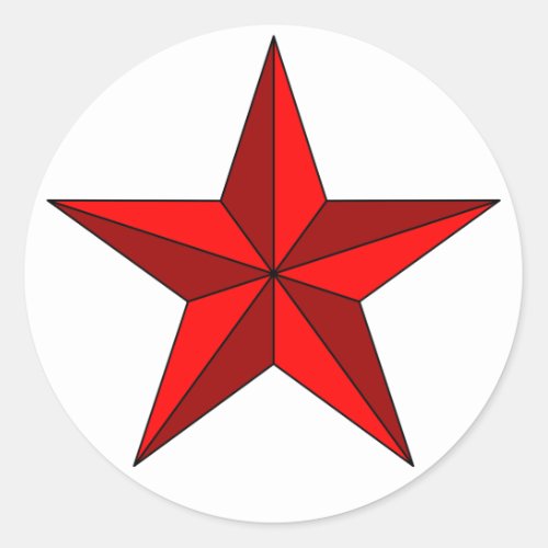 Red Star on Circle Classic Round Sticker