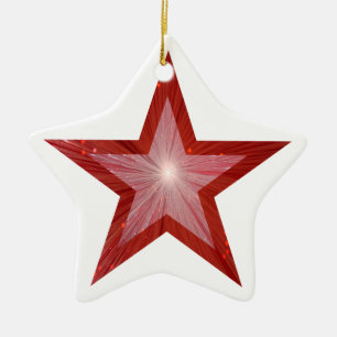 Red Star ornament star shape white