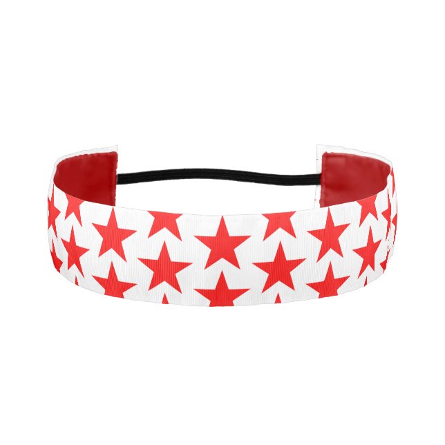 Red Star Pattern Athletic Headband (Front)