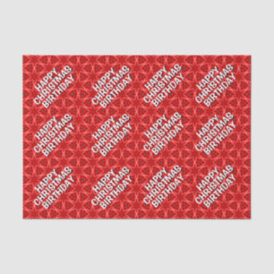 Red Star Pattern / Happy Christmas Birthday Tissue Paper
