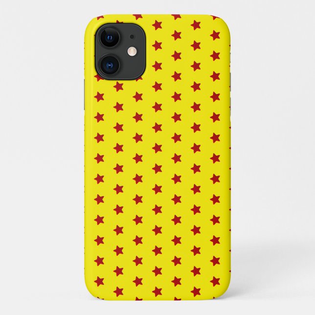 red star pattern on yellow Case-Mate iPhone case (Back)