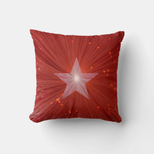 Red Star printed throw pillow square