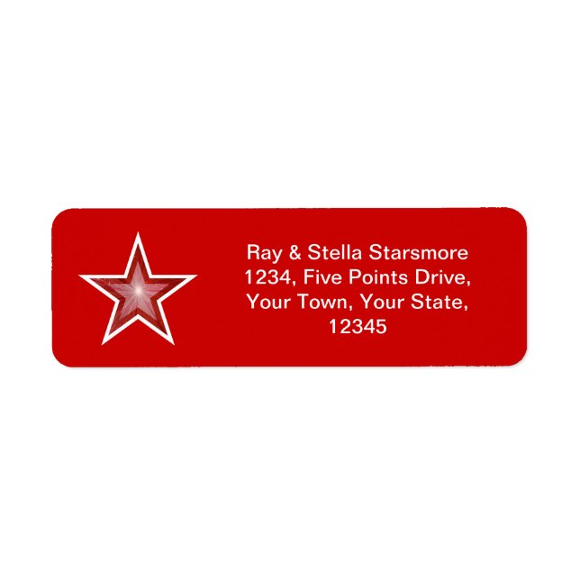 Red Star return address label red (Front)