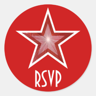 Red Star RSVP round sticker red