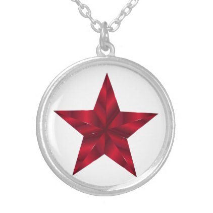 Red Star Silver Plated Necklace