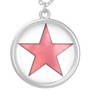 red star silver plated necklace
