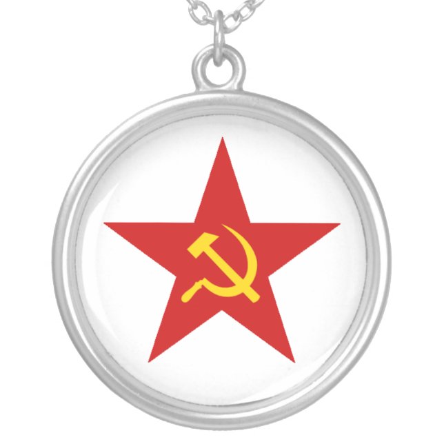 Red Star Silver Plated Necklace (Front)